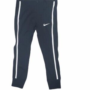 Nike Girls Black White Striped Slim Fit Joggers NWT
